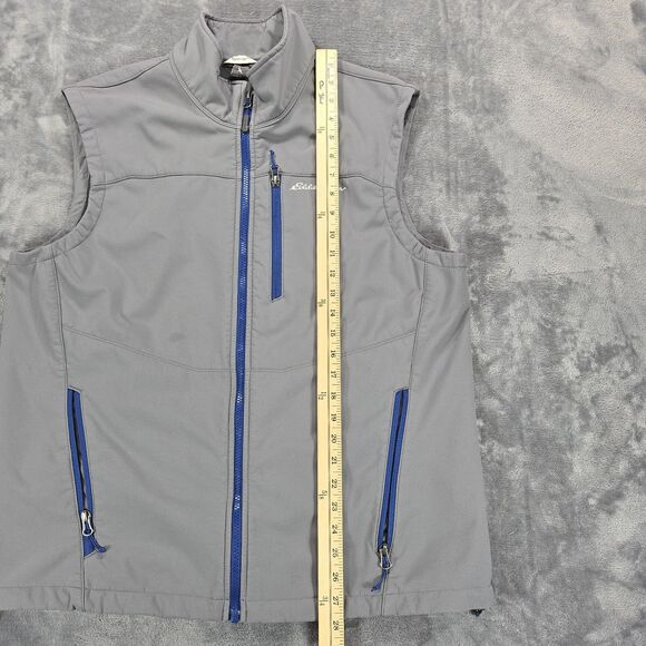 Eddie Bauer Vest Mens L Gray Full Zip Fleece Lined Repellant Outdoor Hiking - Picture 7 of 8